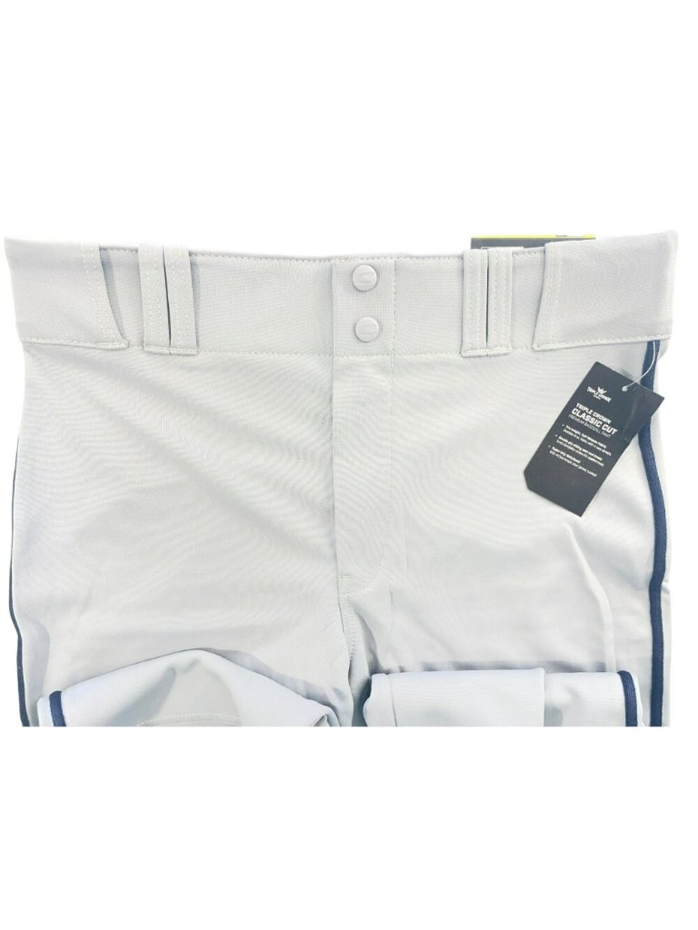 Champro Triple Crown Classic Cut Baseball Pants Gray Navy Piping Men's Sz M NWT - Picture 3 of 13